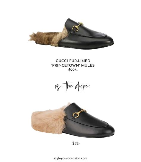 fur mules gucci dupe.